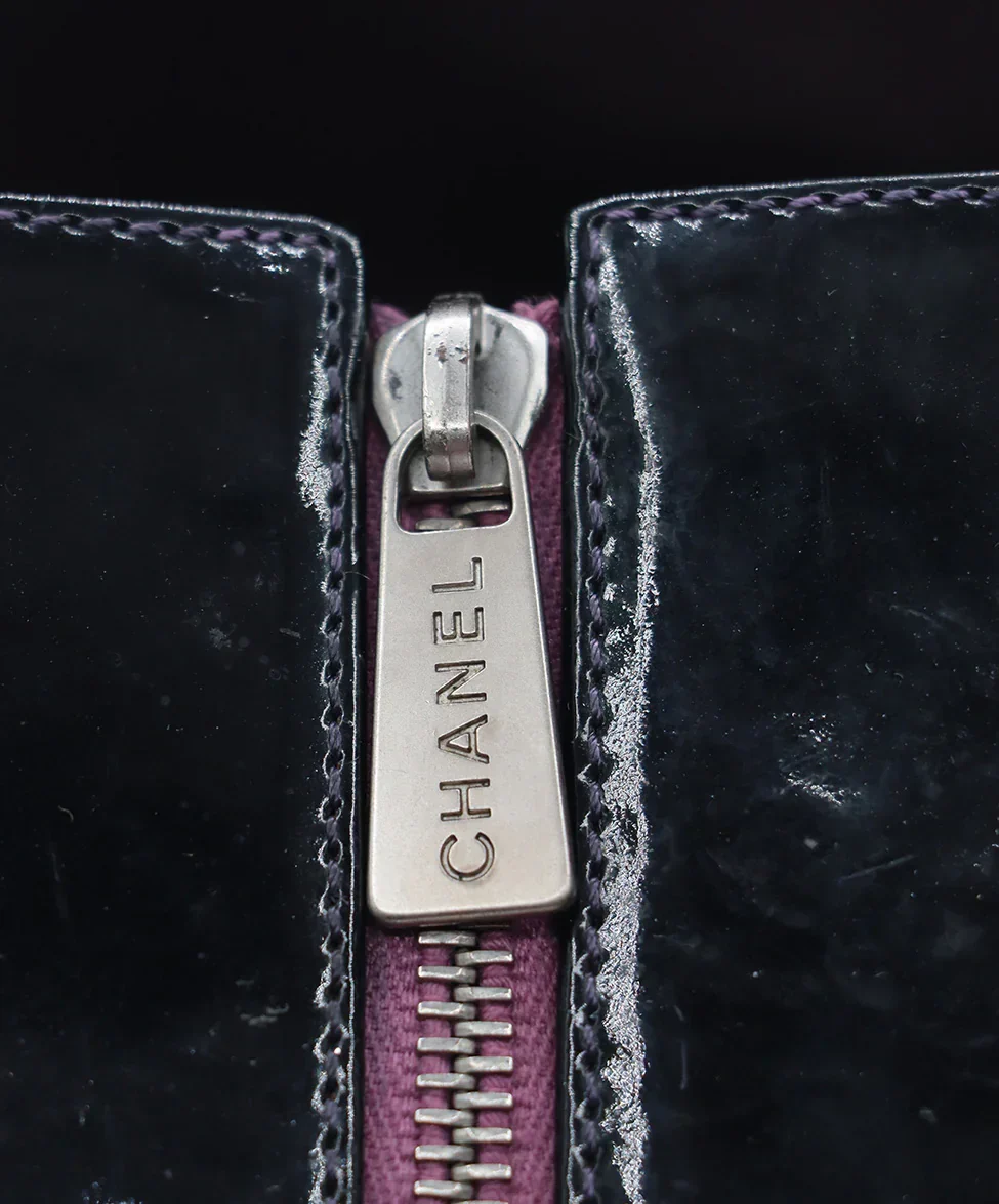 Chanel Purple Patent Leather Petite Timeless Tote - Image 8