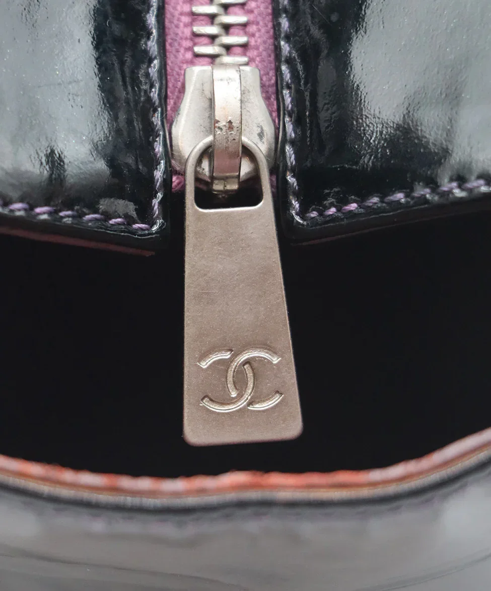 Chanel Purple Patent Leather Petite Timeless Tote - Image 9