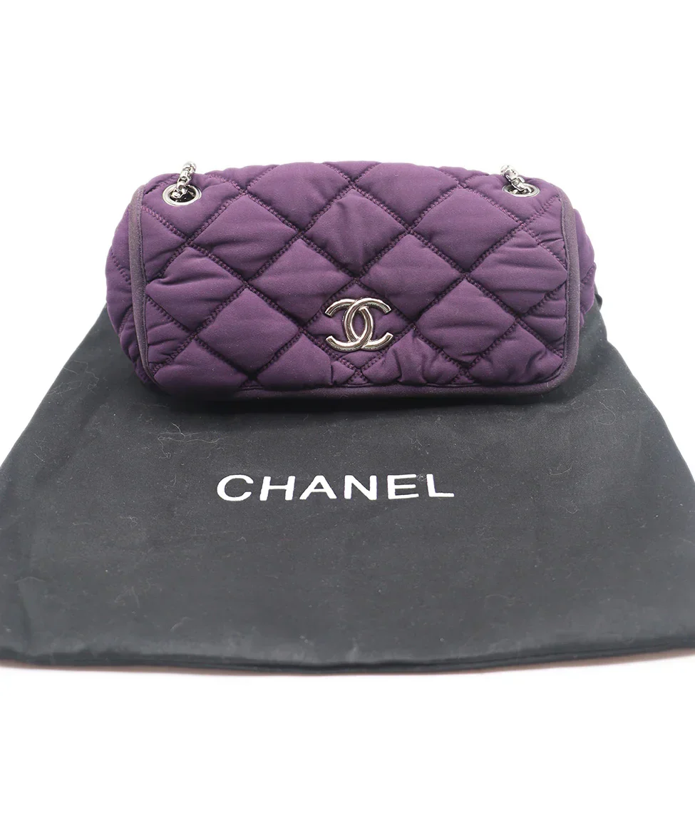Chanel Purple Quilted Nylon DNR Handbag - Image 6