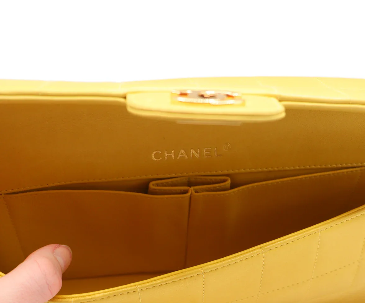 Chanel Yellow & Gold Quilted Leather "as is" Shoulder Bag - Image 6
