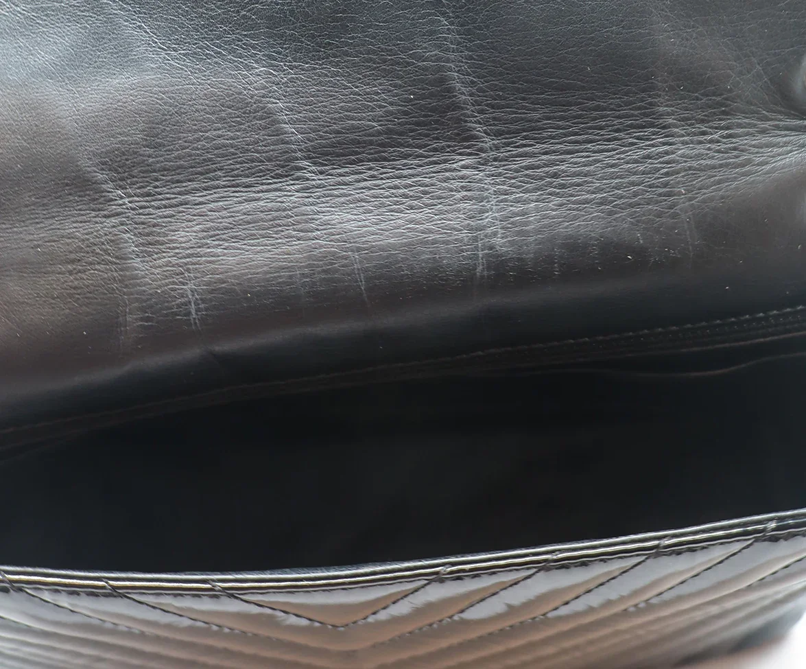 Chanel Black Patent Leather Jumbo Flap - Image 7