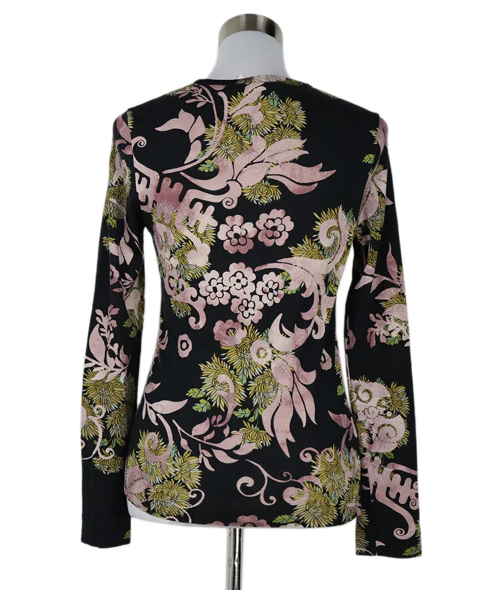 Christian Dior Black Pink & Yellow Wool Sweater sz 10 - Image 3