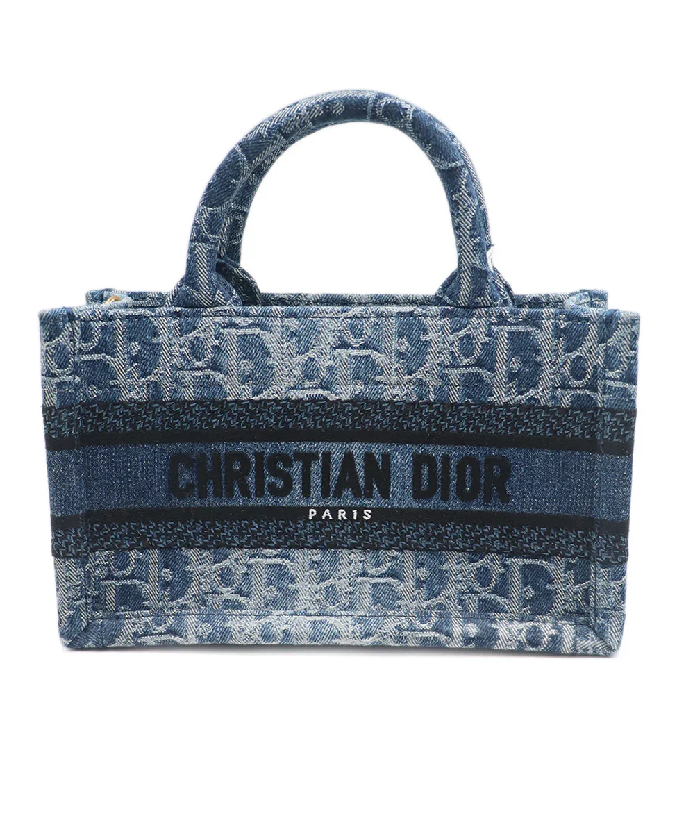 Christian Dior Blue Denim Mini Book Tote