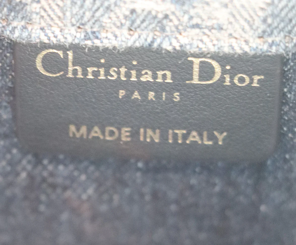 Christian Dior Blue Denim Mini Book Tote - Image 8