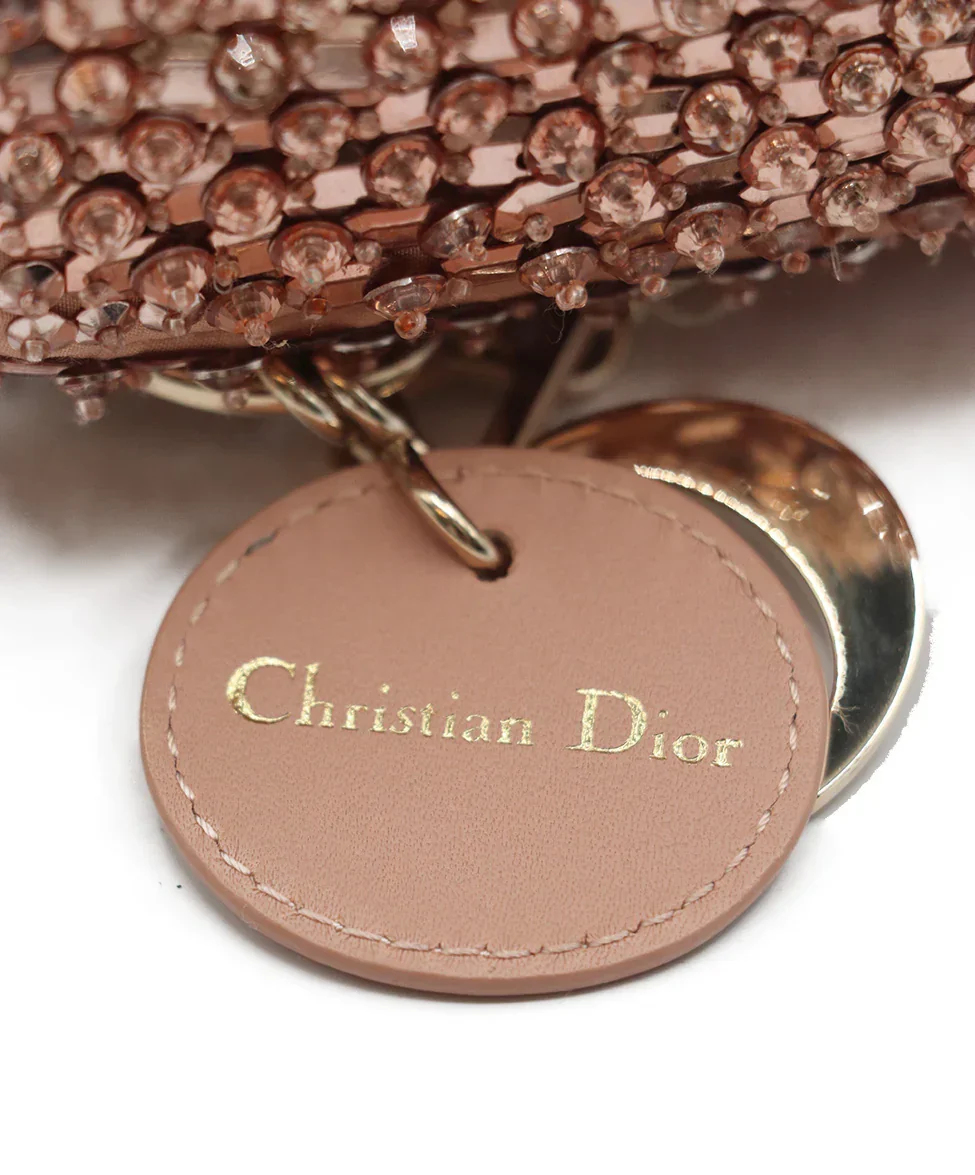 Christian Dior Pink Mauve Leather Crystal Micro Lady Dior Bag - Image 8