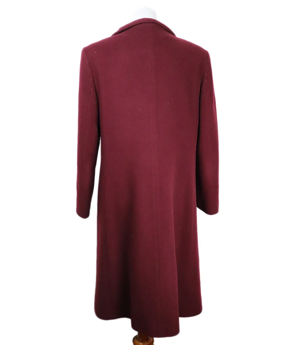 Cinzia Rocca Red Burgundy Wool Coat sz 8 - Image 3