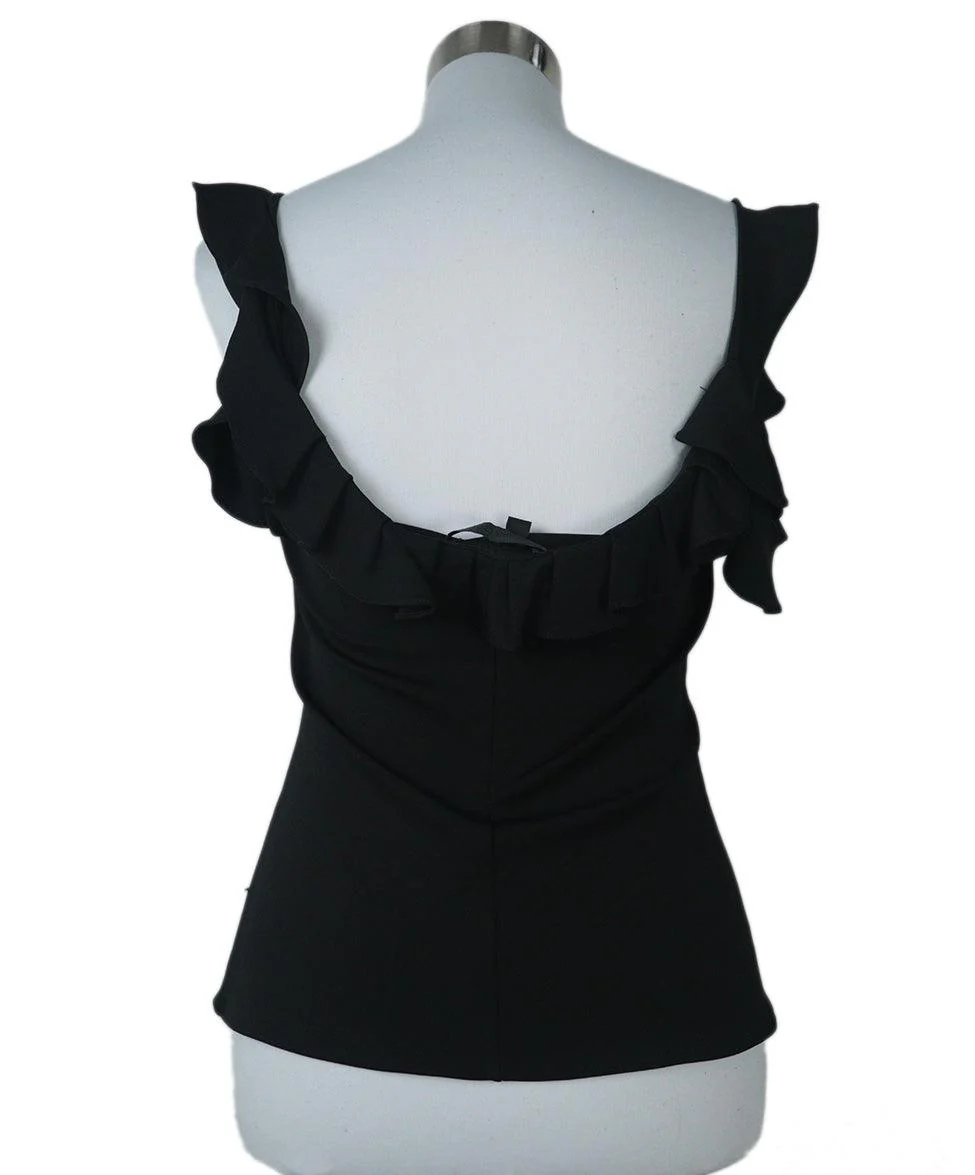 Cushnie Et Ochs Black Ruffle Tank Top sz 8 - Image 3
