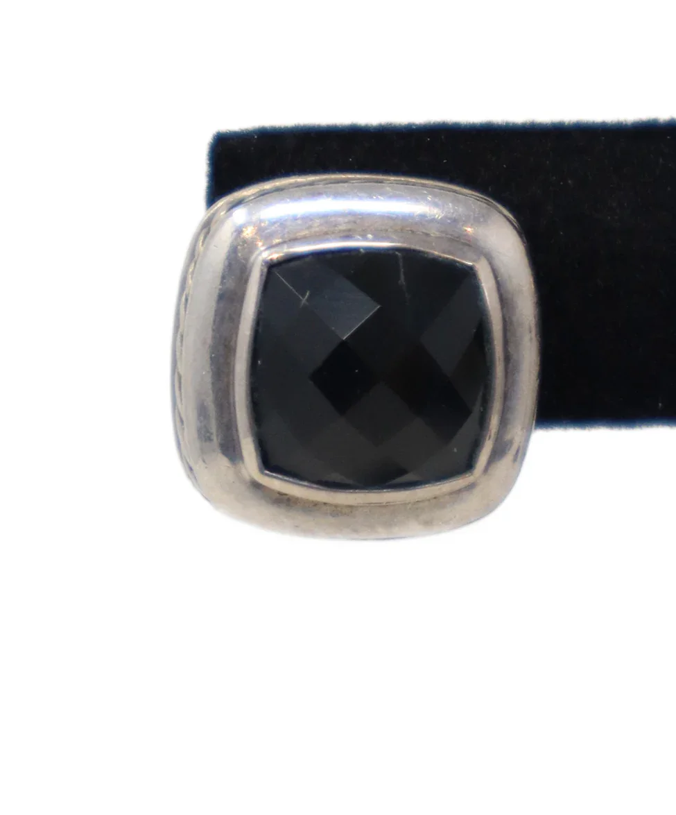 David Yurman Silver & Black Onyx Earrings - Image 4