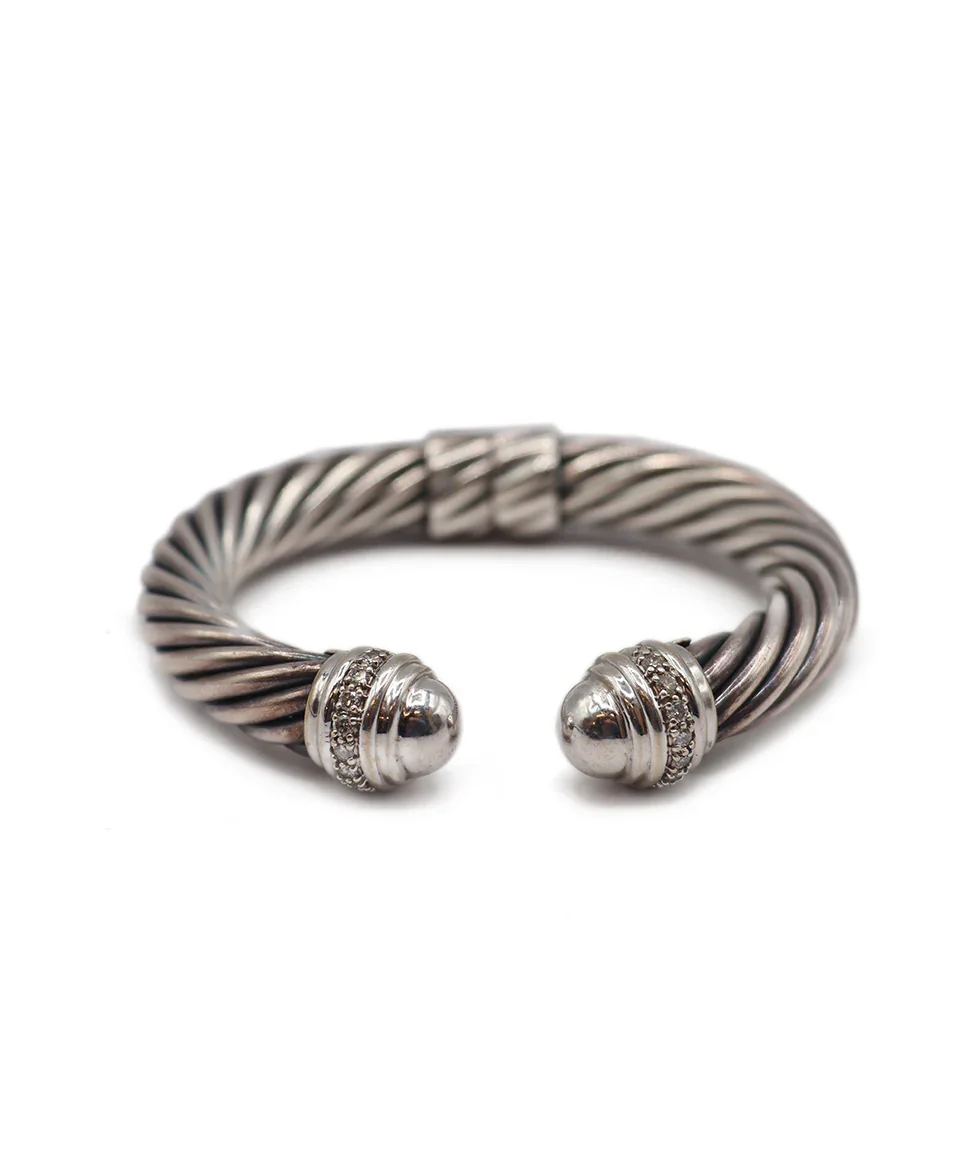 David Yurman Sterling Silver Diamond Bracelet