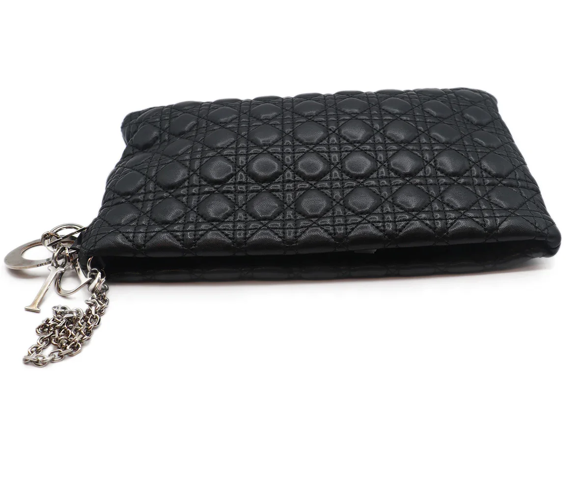 Dior Black Quilted Leather Clutch - Image 5