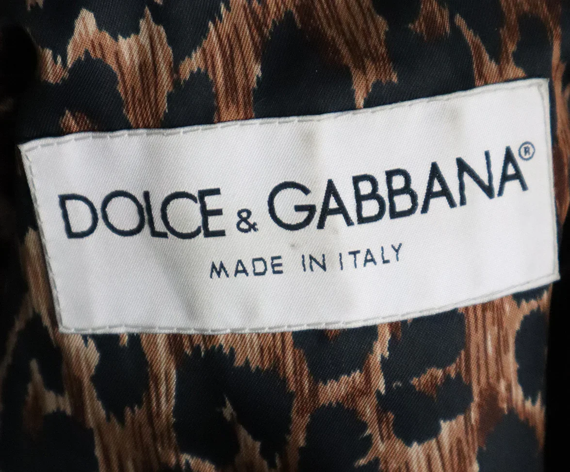 Dolce & Gabbana Black Leather Biker Jacket sz 0 - Image 4