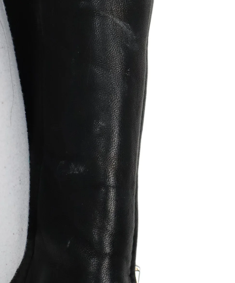 Dolce & Gabbana Black Leather Biker Jacket sz 0 - Image 7