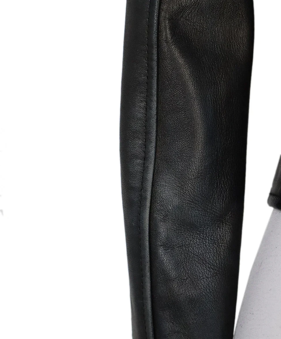 Dolce & Gabbana Black Leather Biker Jacket sz 0 - Image 9