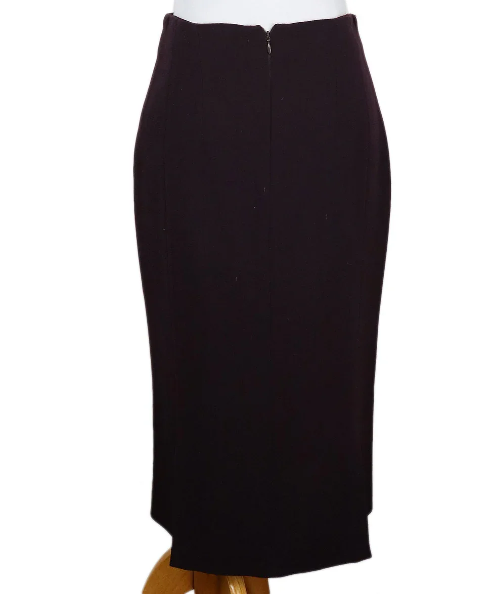 Dries Van Noten Purple Wool Skirt sz 6 - Image 3