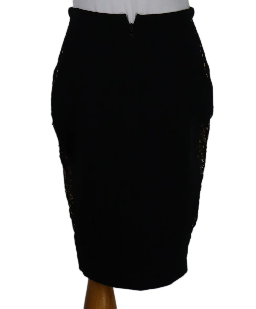 Emilio Pucci Black Lace Trim Skirt sz 4 - Image 3