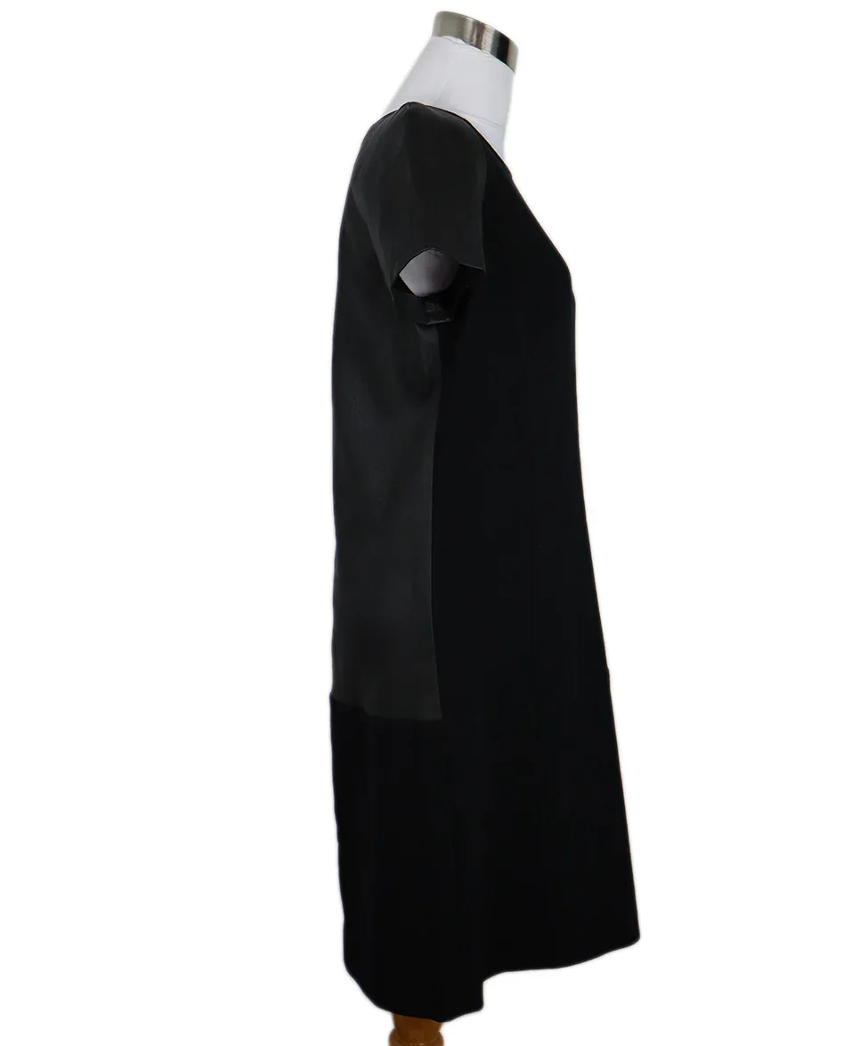 Emilio Pucci Black Wool & Leather Dress sz 6 - Image 2