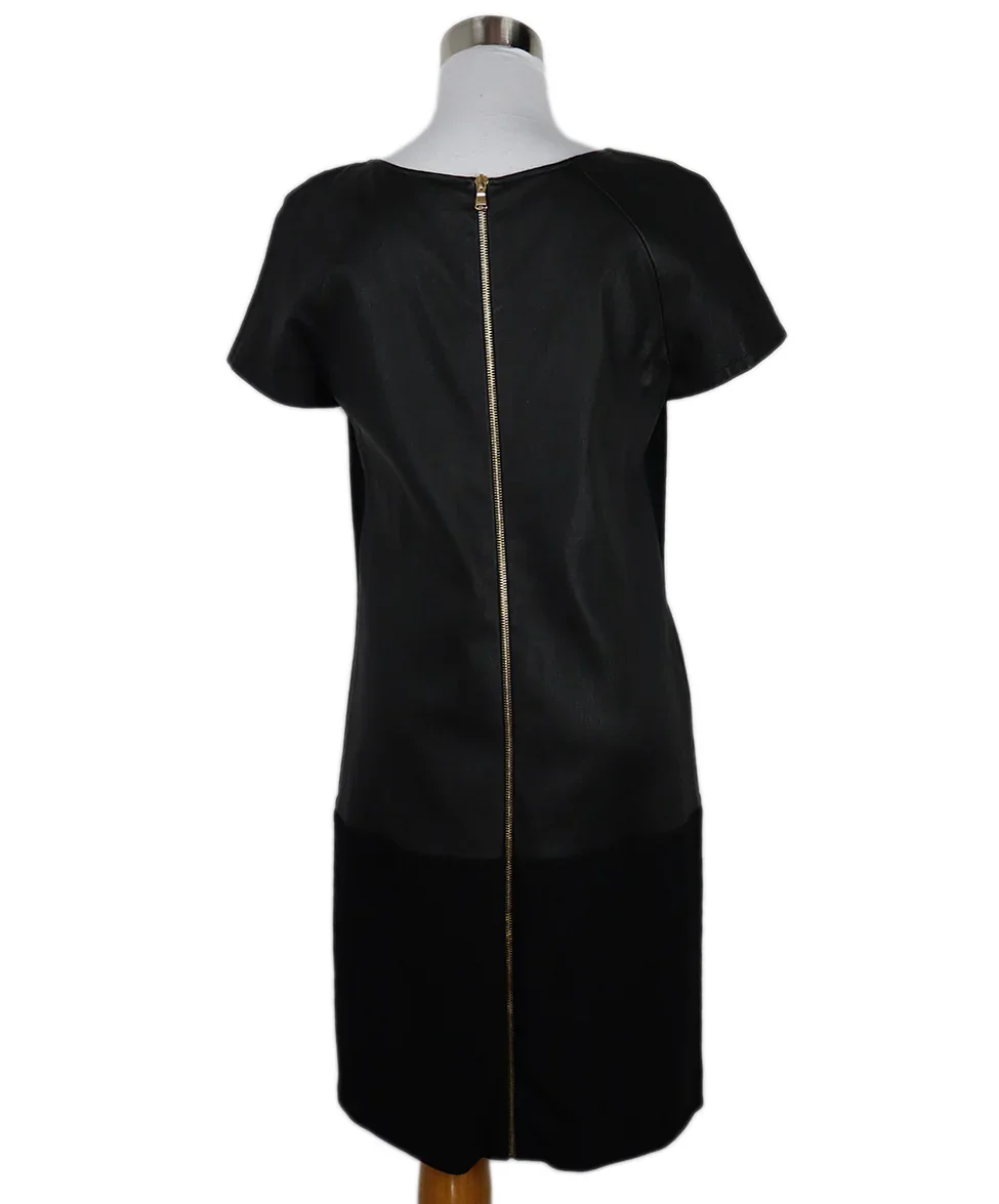 Emilio Pucci Black Wool & Leather Dress sz 6 - Image 3