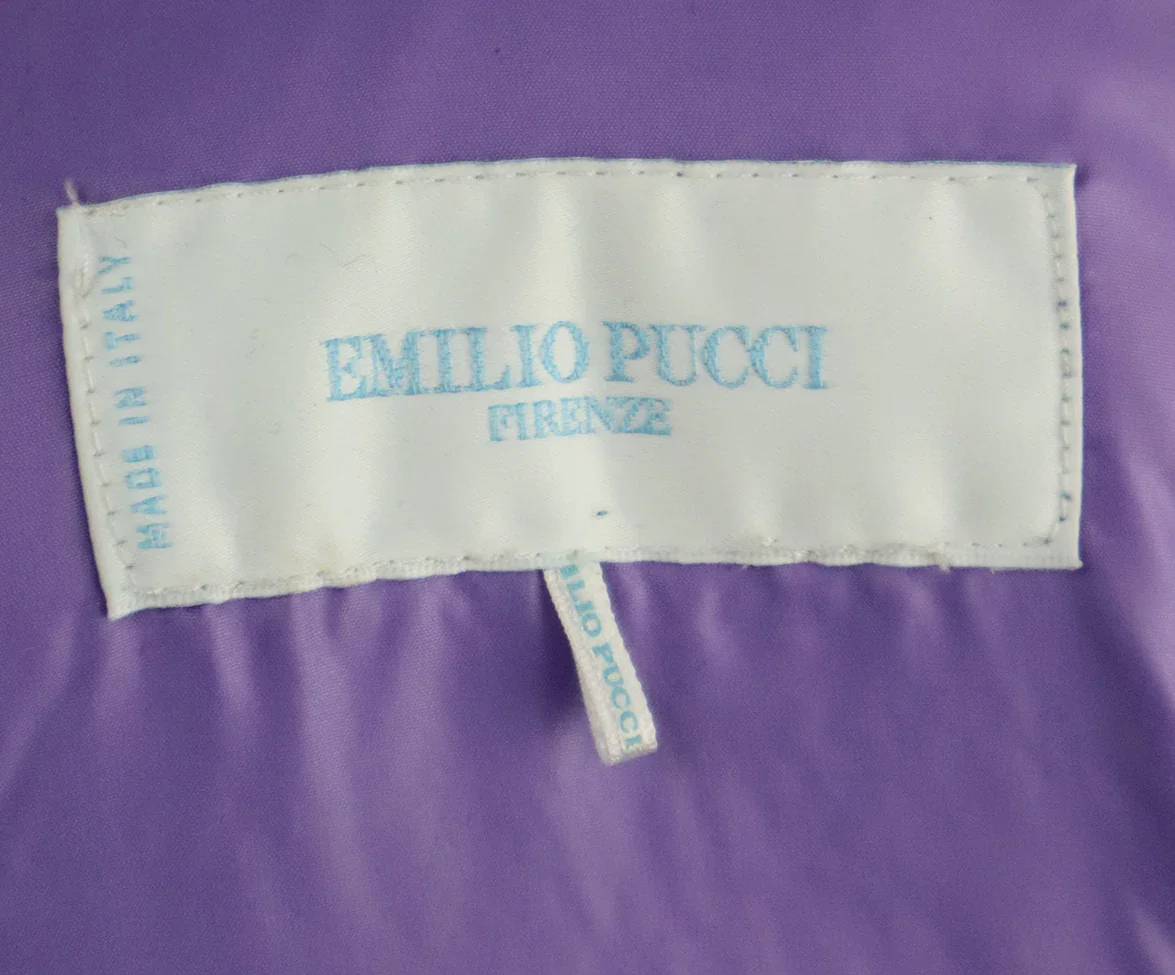 Emilio Pucci Purple Blue & Peach Print Puffer Vest sz 8 - Image 4