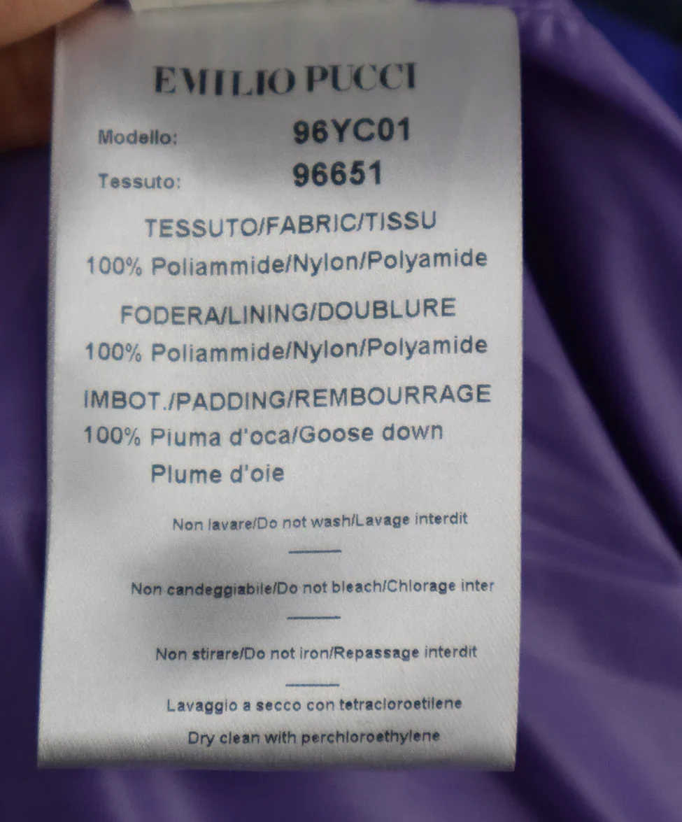 Emilio Pucci Purple Blue & Peach Print Puffer Vest sz 8 - Image 5