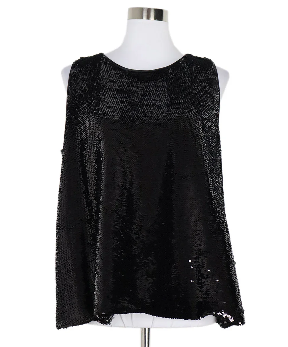Emporio Armani Black Sequin Top sz 14
