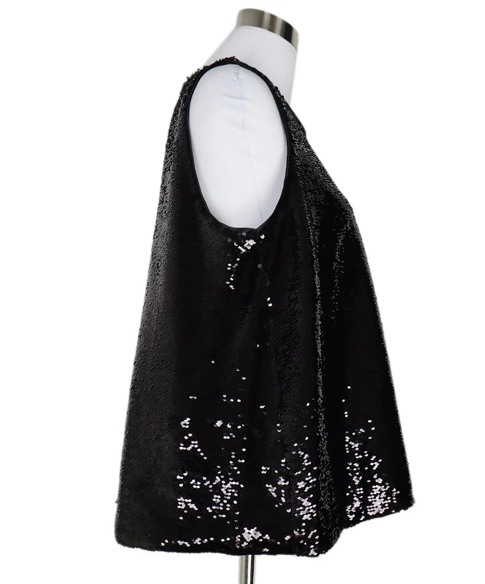 Emporio Armani Black Sequin Top sz 14 - Image 2