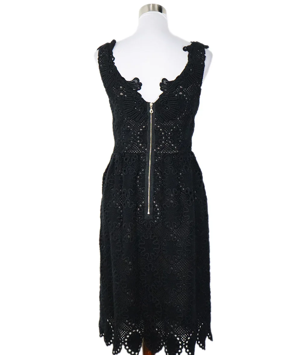 Erdem Black Sutach Wool Acrylic Silk Dress sz 4 - Image 3