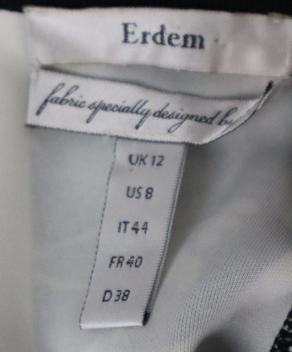 Erdem Black White Multicolor Short Floral Skirt sz 6 - Image 4