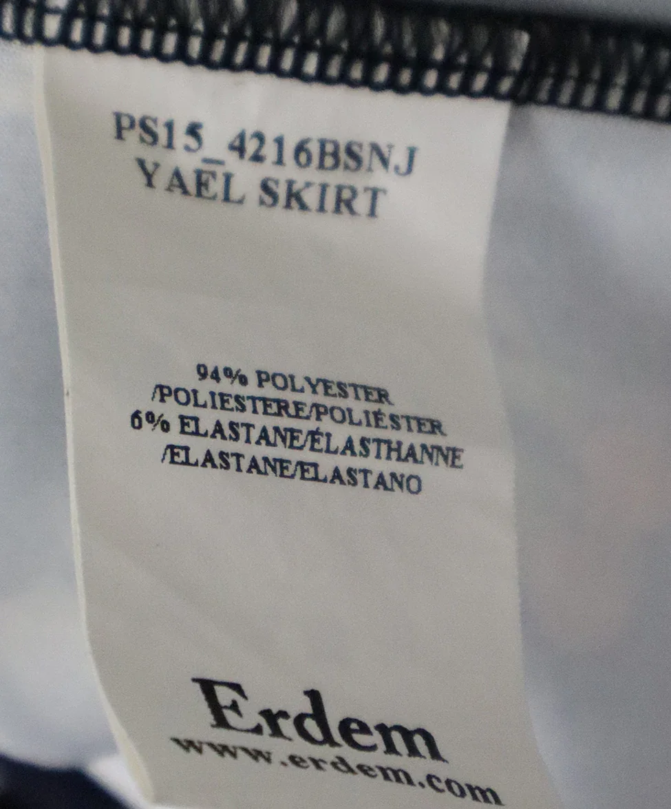Erdem Black White Multicolor Short Floral Skirt sz 6 - Image 5