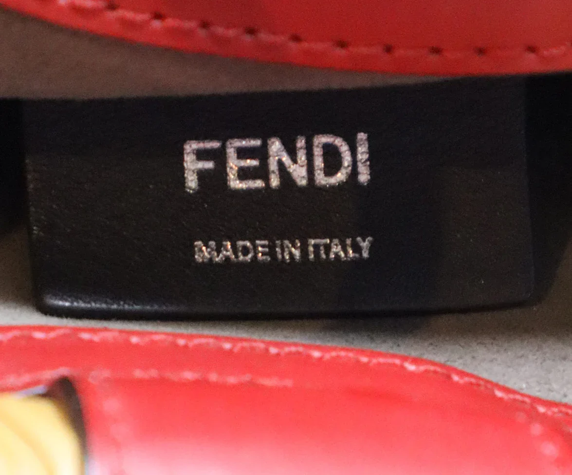 Fendi Black Red & White Woven Leather Runaway Tote - Image 7