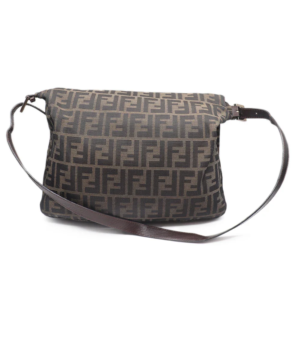 Fendi Brown Canvas Zucca Mama Bagette Handbag - Image 3