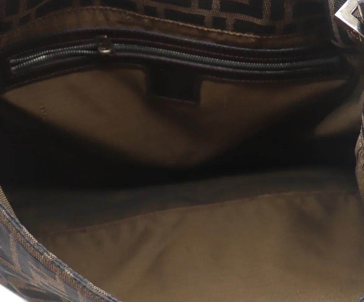 Fendi Brown Canvas Zucca Mama Bagette Handbag - Image 6