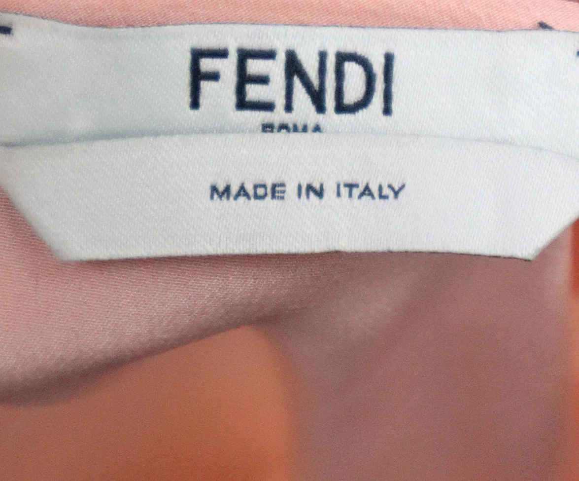 Fendi Pink Silk Bow Embroidered Dress sz 6 - Image 6