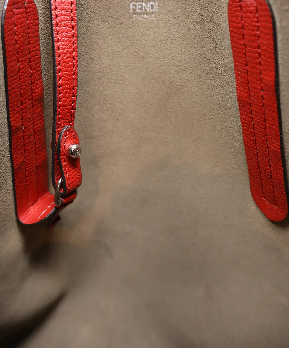 Fendi Red Leather Vienna Tote - Image 10