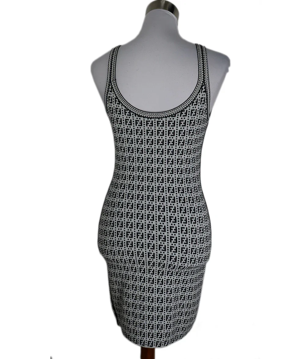 Fendi Sleeveless Black and White Cotton Blend Dress sz 4 - Image 3