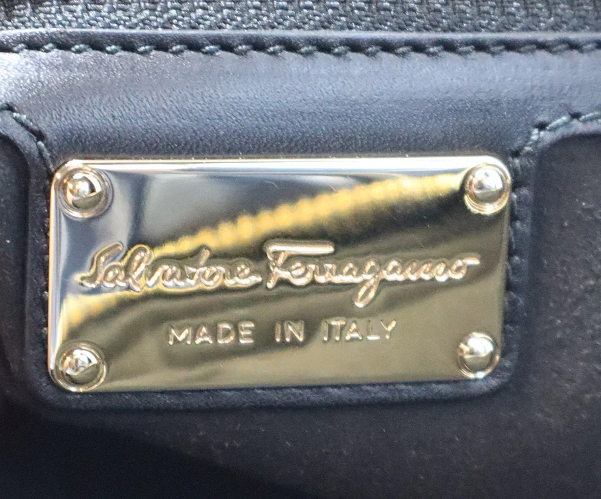 Ferragamo Black Fur & Leather Satchel - Image 11