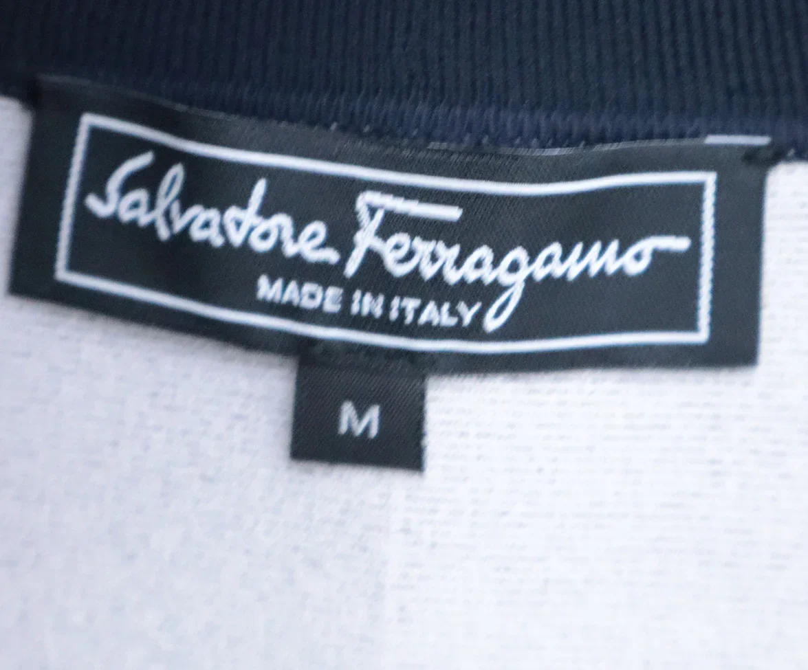 Ferragamo Navy Blue White Plaid and Pin Stripe Viscose Polyester Jacket sz 6 - Image 4