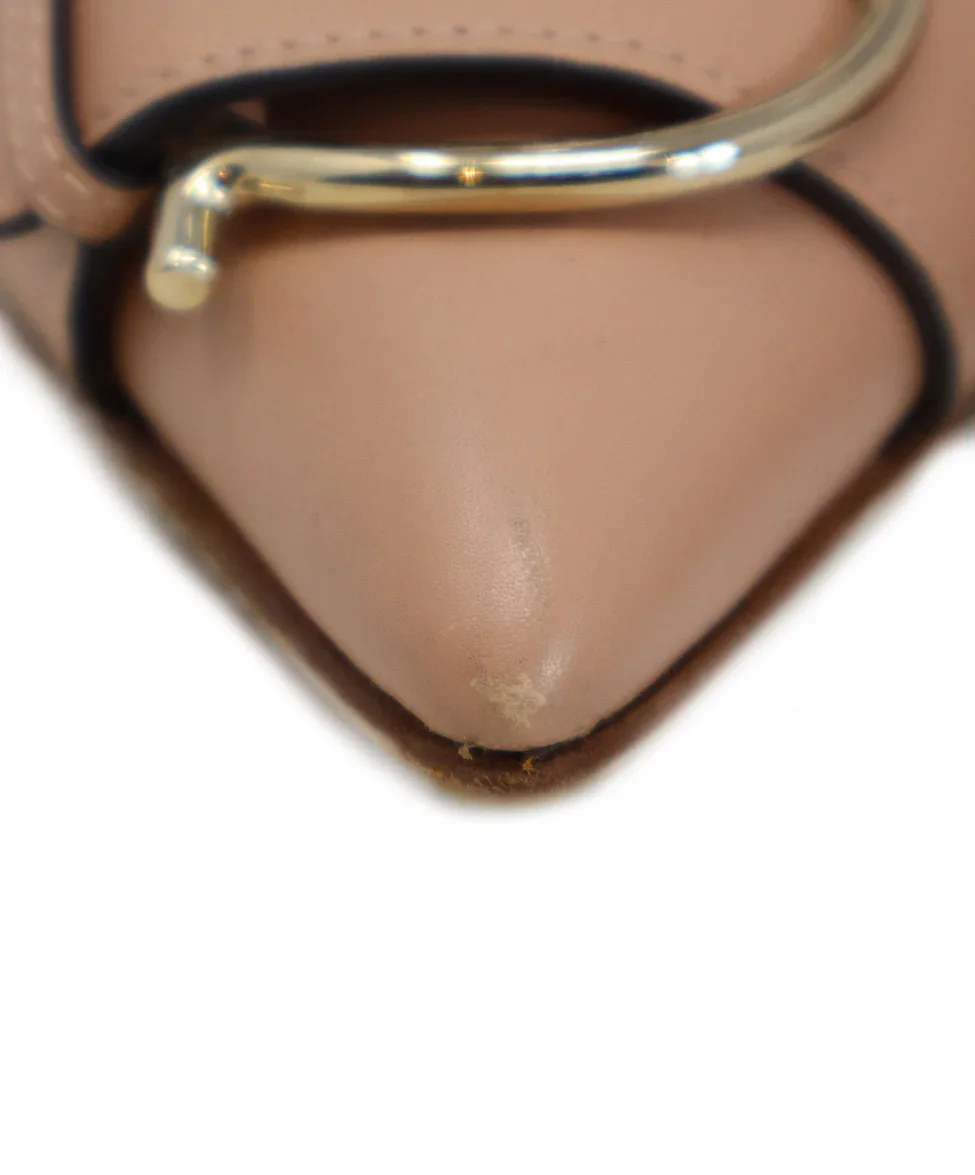 Ferragamo Pink Leather Heels w/ Gold Buckle sz 10 - Image 9