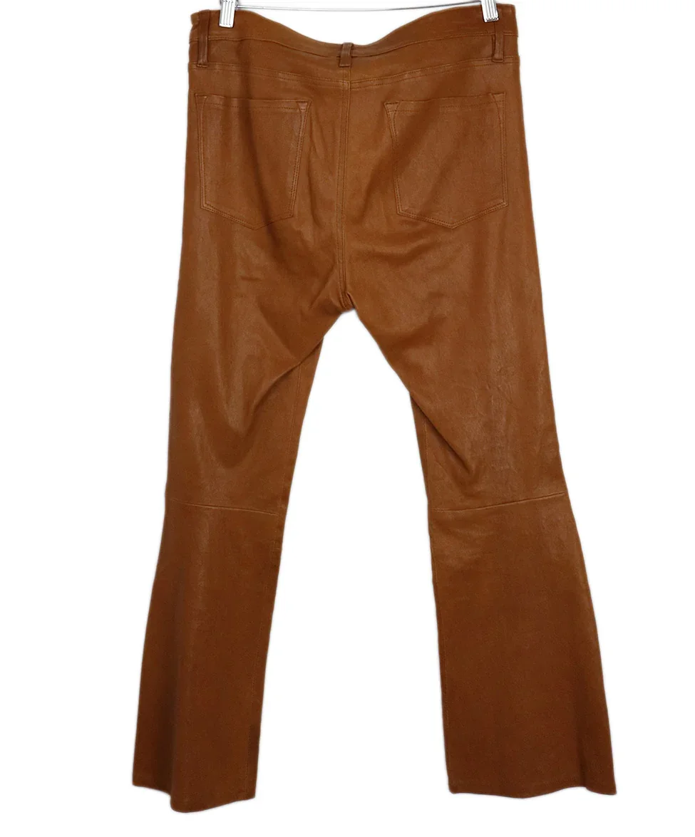 Frame Brown Leather Pants sz 10 - Image 2