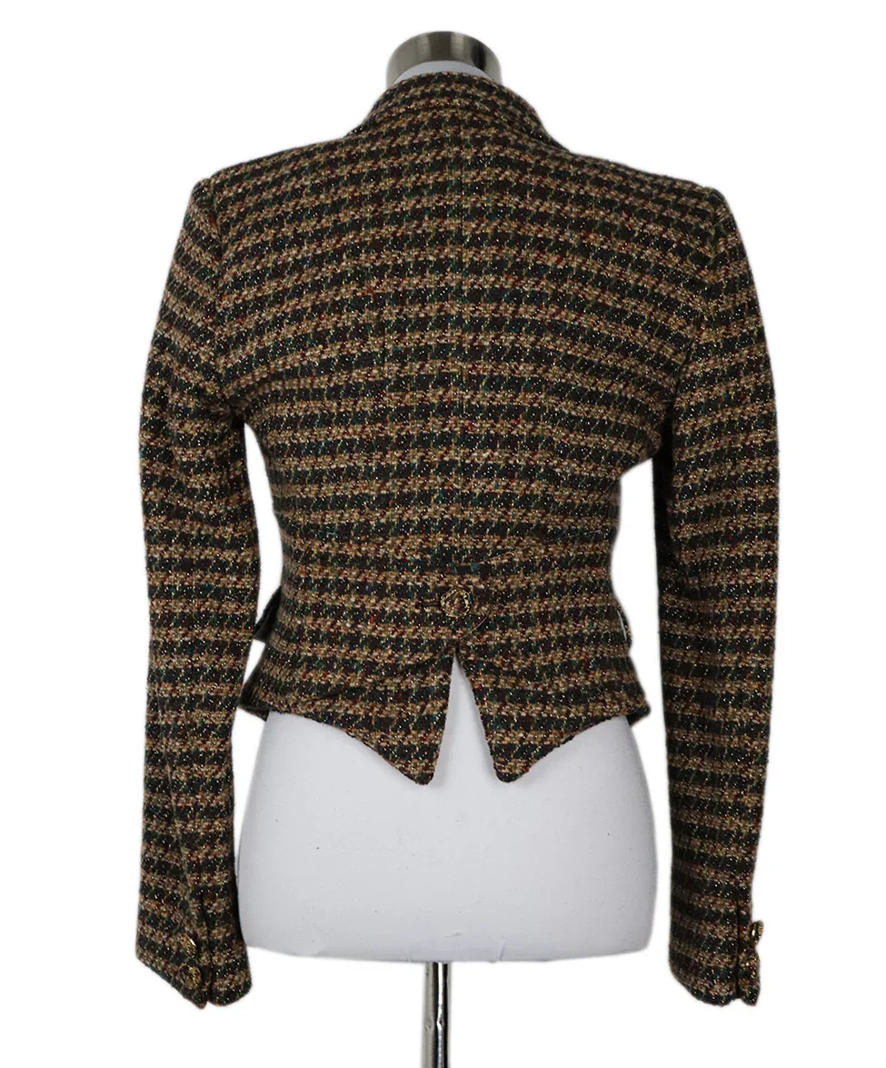 Gaetano Navarra Green Tweed Blazer sz 2 - Image 3