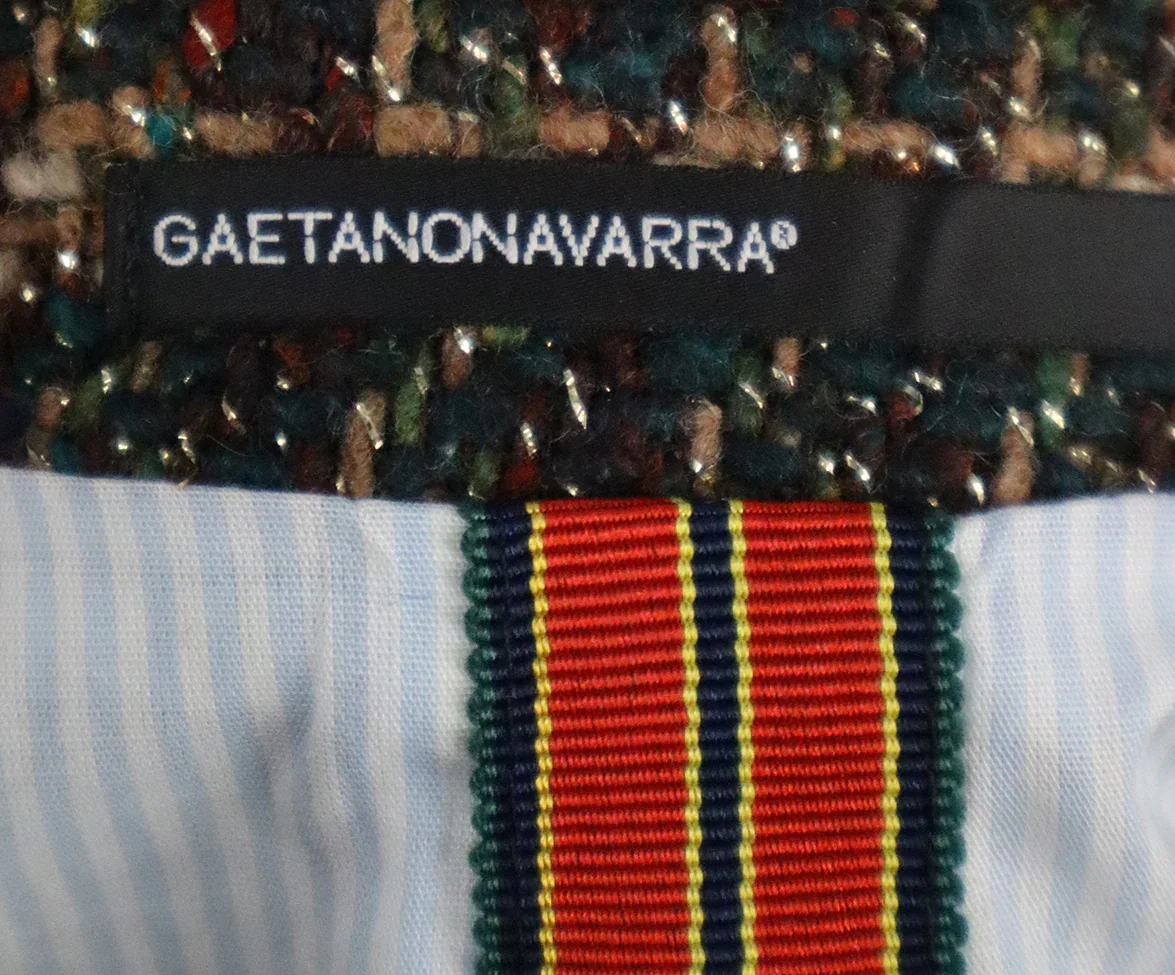 Gaetano Navarra Green Tweed Blazer sz 2 - Image 4