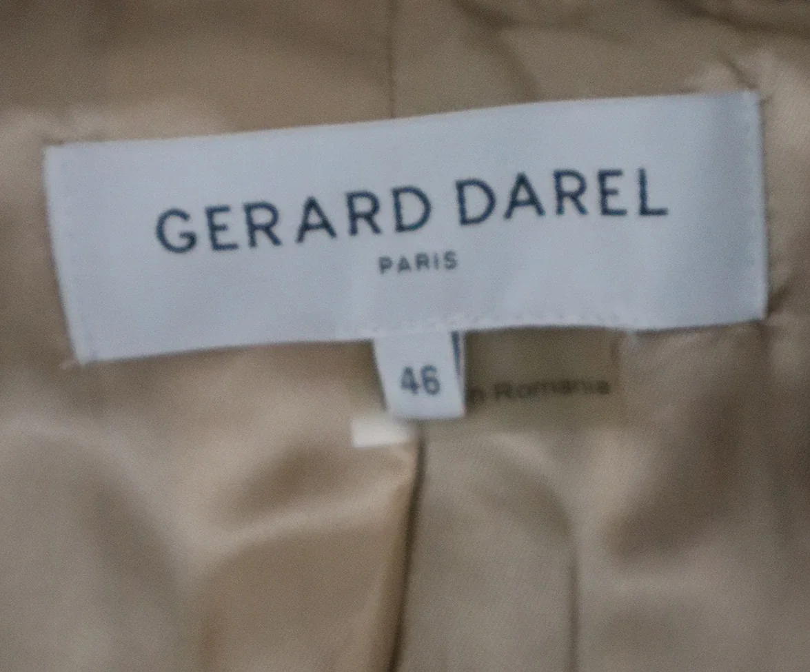 Gerard Darel Brown & Tan Herringbone Wool Blazer sz 14 - Image 4