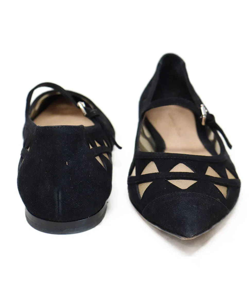 Gianvito Rossie Black Suede Cutwork Mesh Flats sz 9 - Image 3