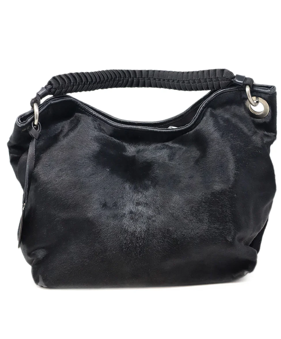 Giorgio Armani Black Calf Hair Shoulder Bag - Image 3