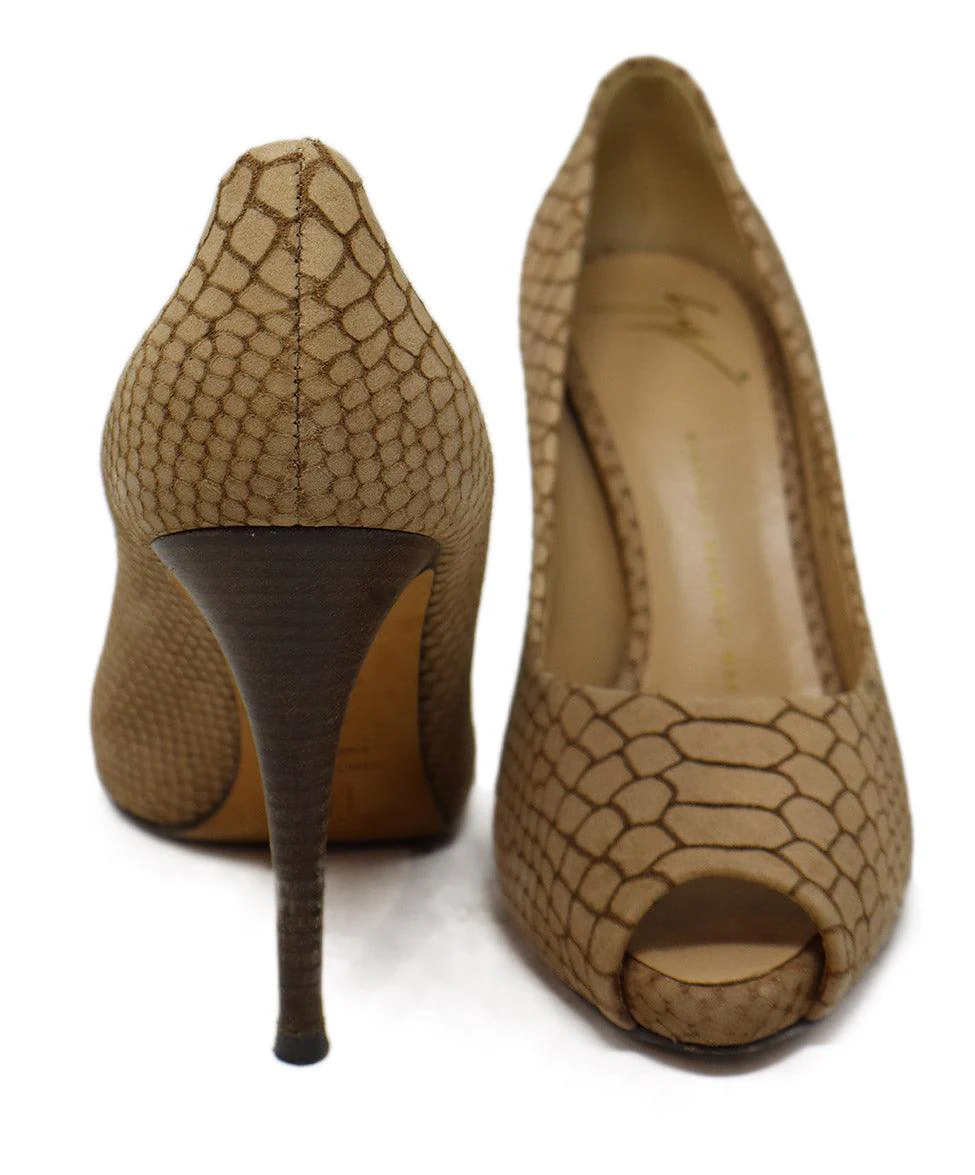 Giuseppe Zanotti Neutral Snakeskin Print Heels sz 8 - Image 3
