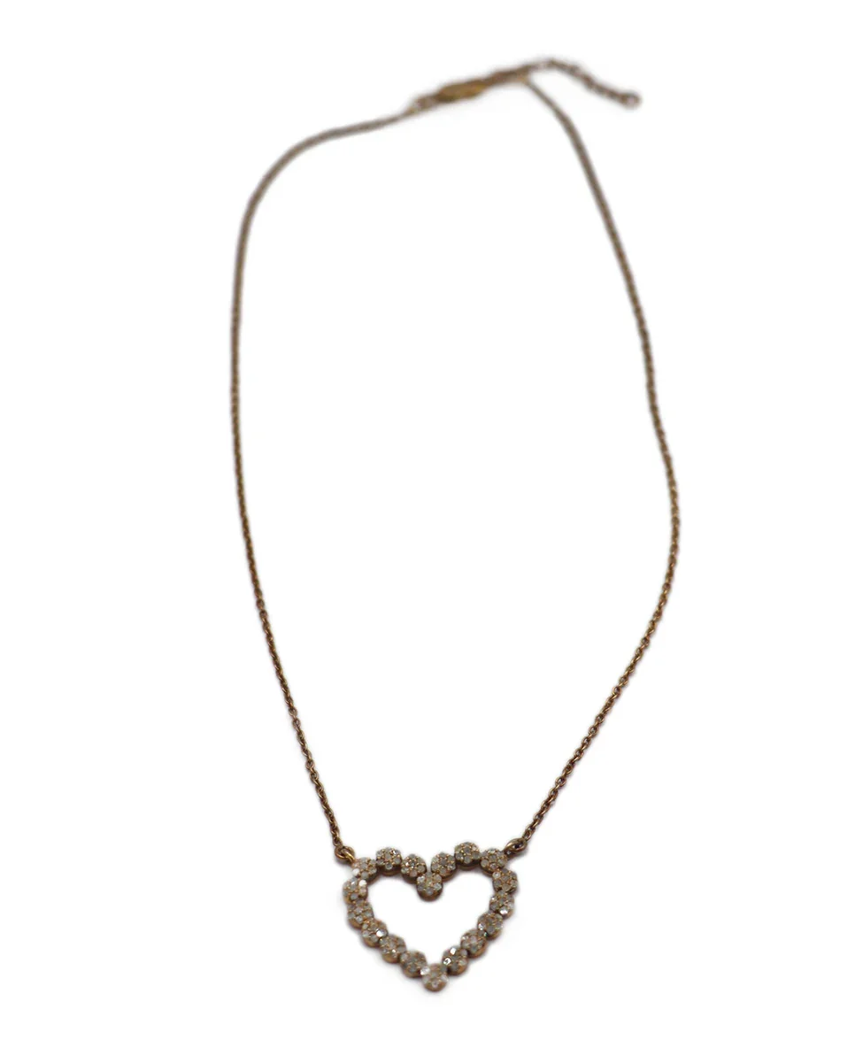 Gold Plated Diamond Heart Pendant Necklace