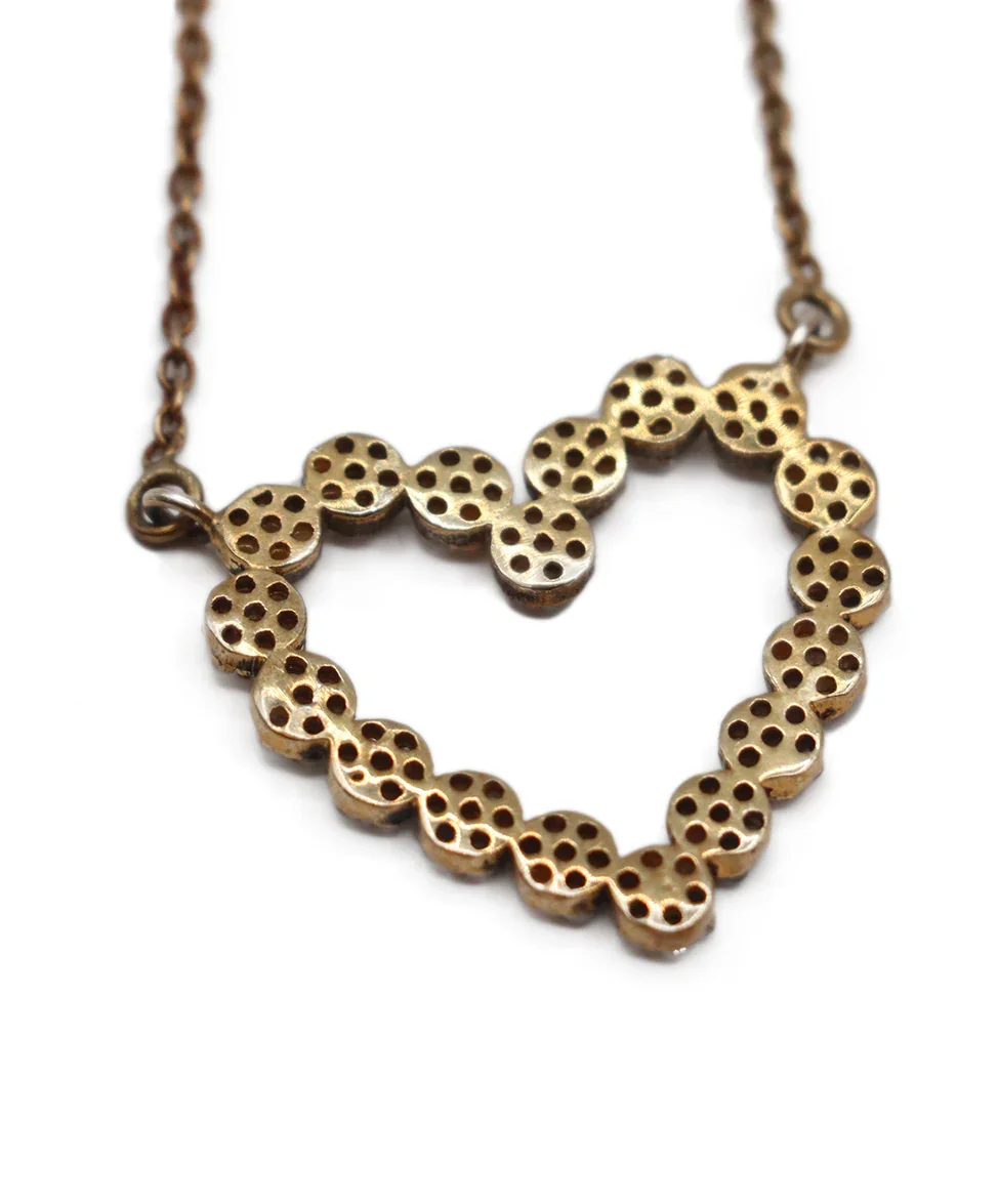 Gold Plated Diamond Heart Pendant Necklace - Image 3