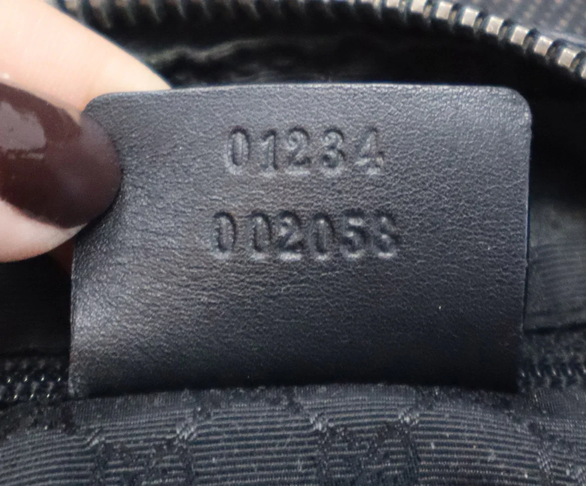 Gucci Black Denim Sherry Stripe Shoulder Bag - Image 9
