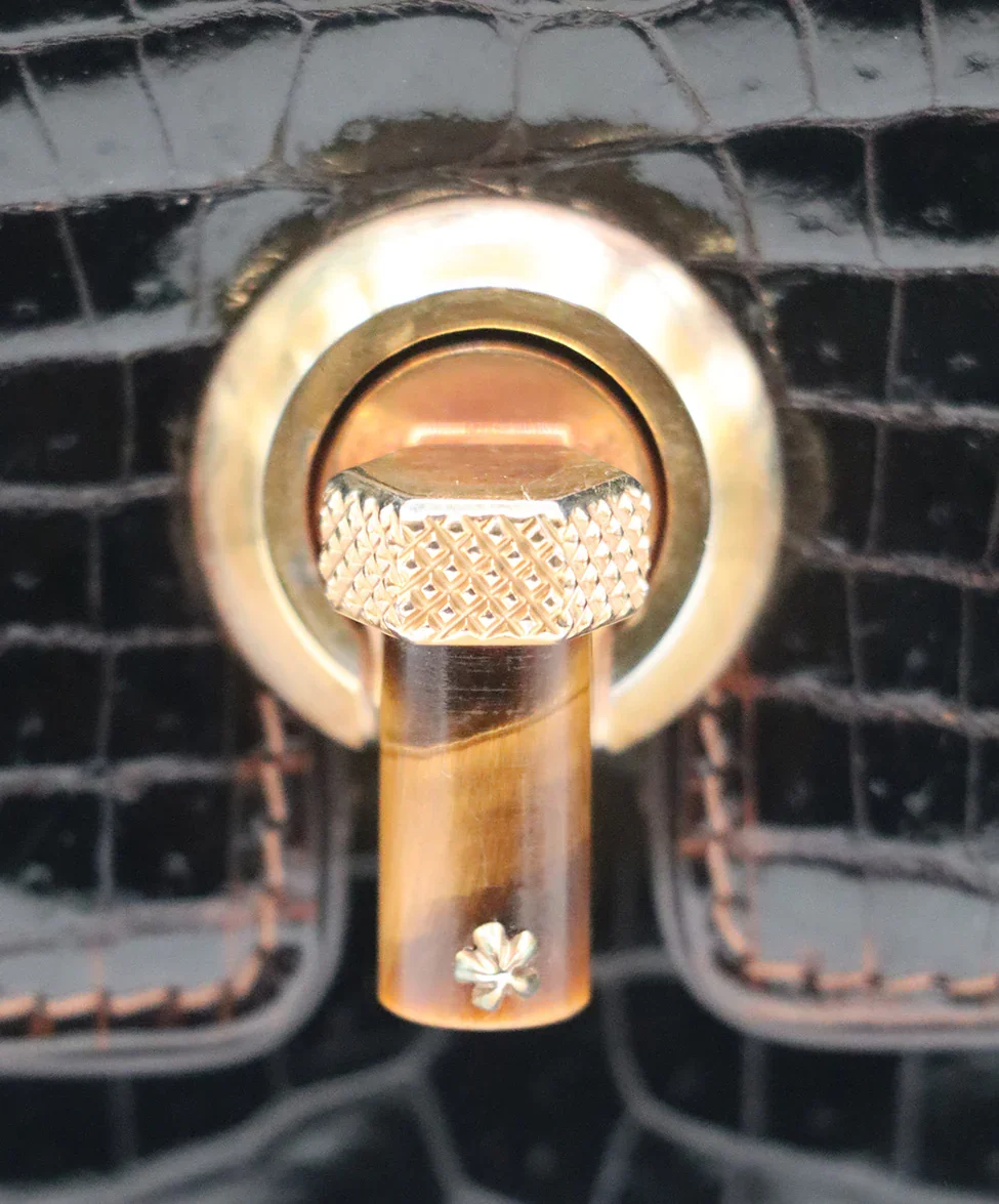 Gucci Brown Crocodile Vintage Satchel Handbag - Image 8