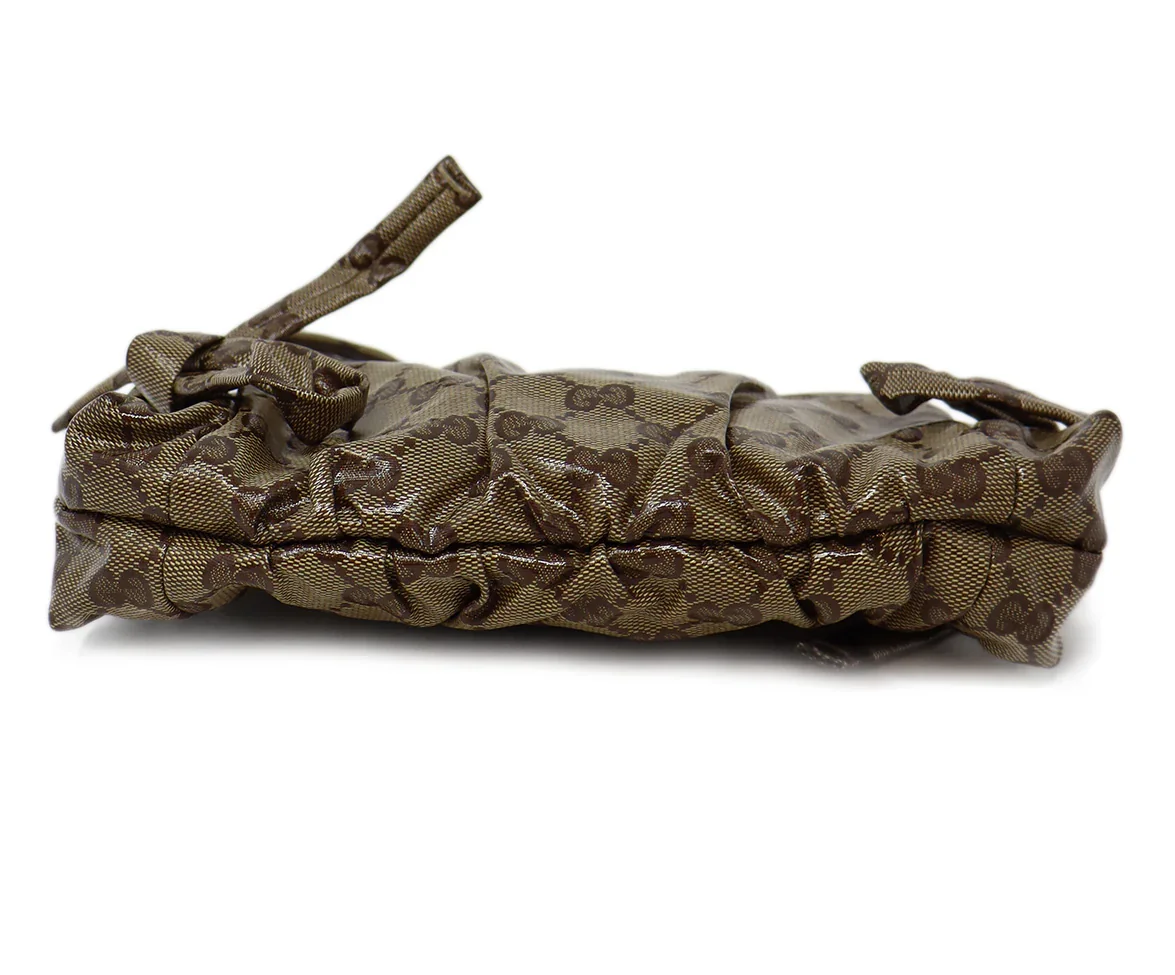 Gucci Vintage Beige Monogram Print Clutch - Image 4