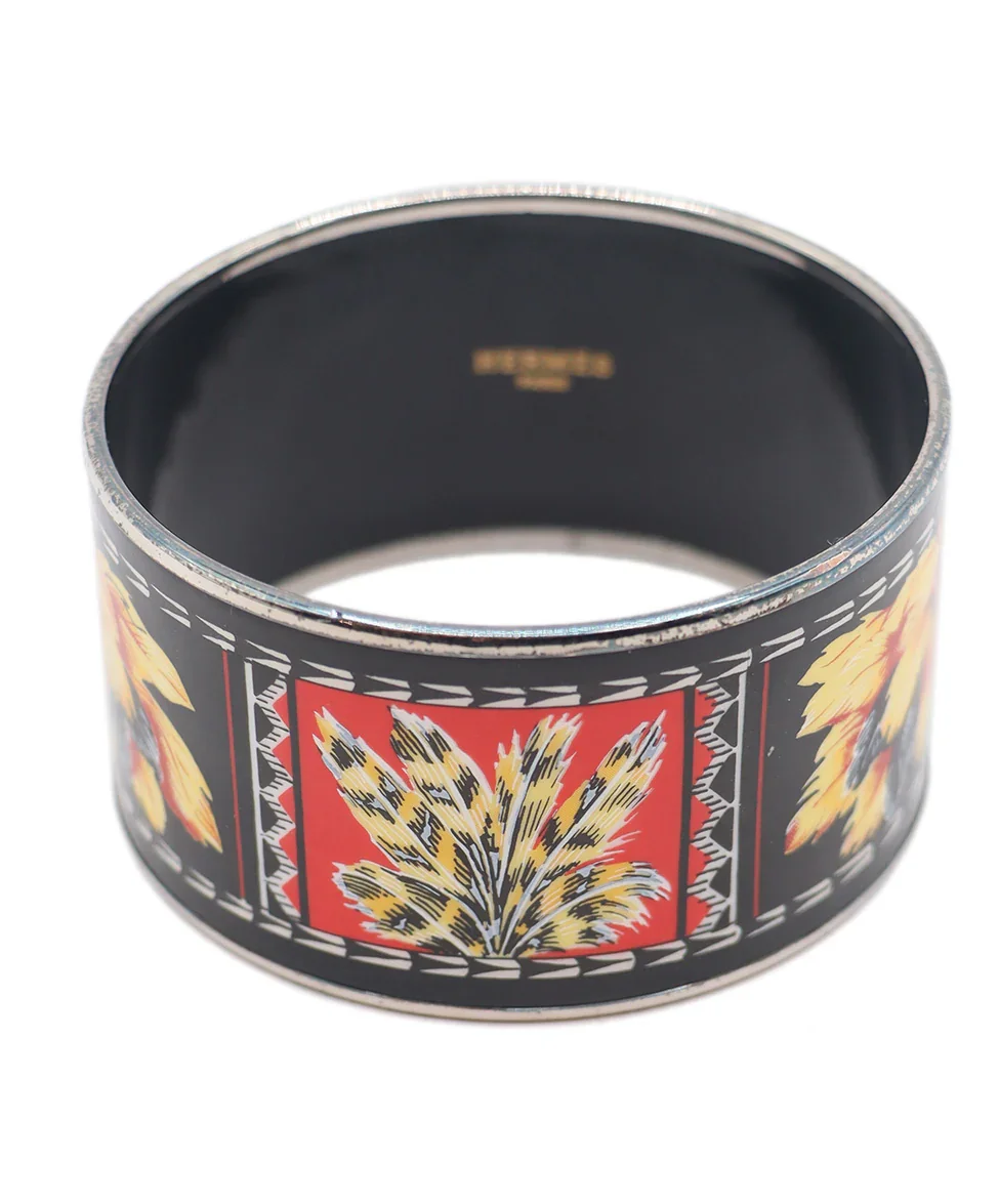 Hermes Black Bracelet Silver Trim